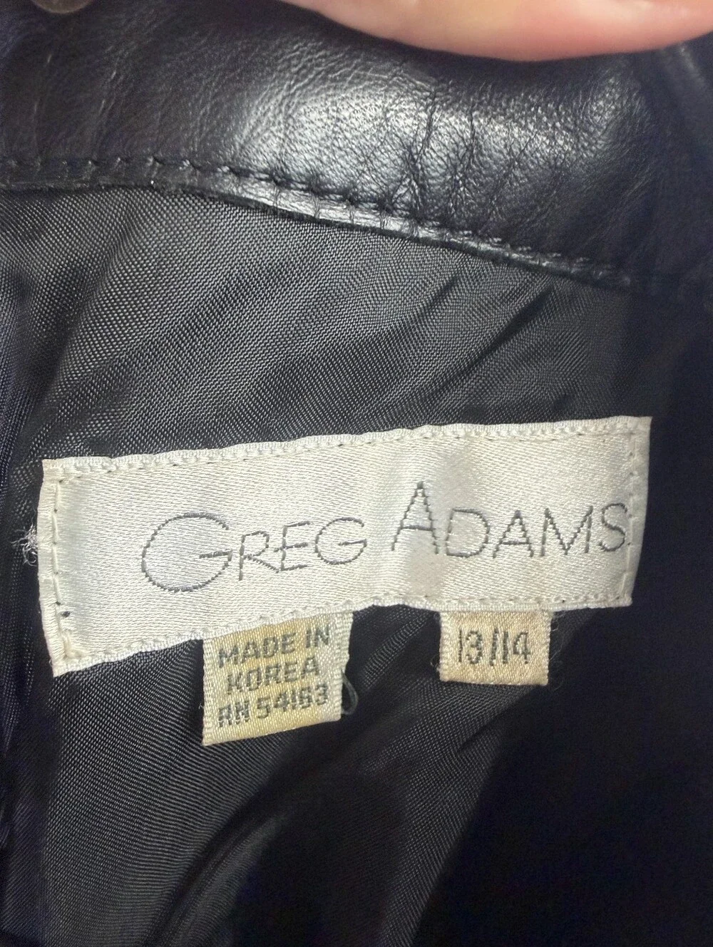 Vintage Greg Adams 80's Black Leather Button Split Skirt 13/14